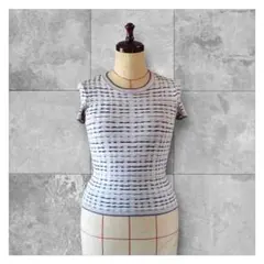 MISSONI - 美品　M Missoni 半袖カットソー　サマーニットトップス 新品 エムミッソーニ マルチ ミックス柄 半袖サマーニット トップス 42