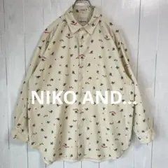 NIKO AND... 細コーデュロイ カウボーイ柄プリント BIGシャツ