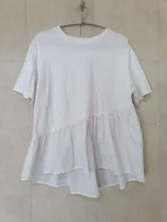 DRISKIP アシメフレアヘムプルオーバー 半袖シャツ Lサイズ