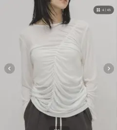 kbf ⭐️アシメドレープTEE /white