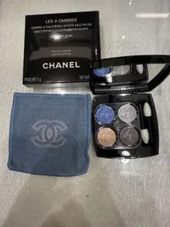 CHANELシャネルレキャトルオンブル29ココジーンデニム巾着ポーチアイシャドウ