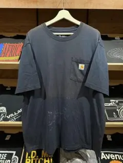Carhartt ポケT ネイビー フェード ペンキ 雰囲気系 ストリート XL