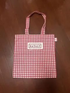 EATALY トートバッグ レッド ギンガムチェック