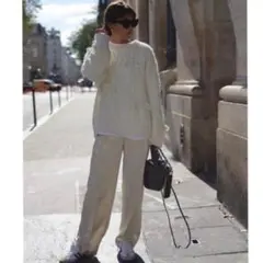 【gypsohila/ジプソフィア】リボンケーブルニット