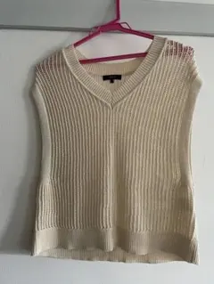 COMME CA ISM アイボリー ニットベスト F