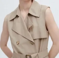 UNIQLO ユニクロ　リネンブレンドトラペルワンピース　シャツワンピース