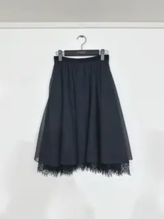 FOXEY フォクシー　レーススカート　38 リッチグレー