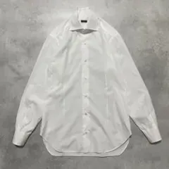 BARBA バルバ ナポリ ドレスシャツ 白 無地 ワイドカラー イタリア製のサムネイル