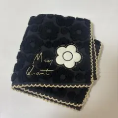 MARY QUANT マリークヮント ハンカチ ブラック 花柄 ハンドタオル 黒のサムネイル