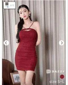 DAZZY ワインレッド タイトドレス M