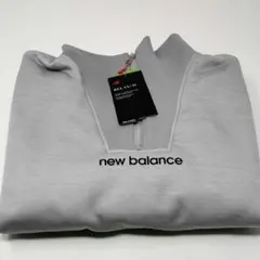 新品 New Balance レディース サイズ2 グレー ハーフジップ 裏地付