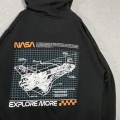 【NASA】スペースシャトル図面EXPLORE MOREパーカープルオーバーのサムネイル