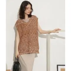 nano・universe/ツイード風ニットベスト