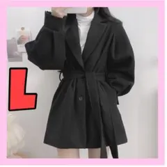 最終値下げ　ビッグシルエット ボリューム スリーブ コート アウター ブラック