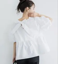 coca パリフワバックリボンブラウス シャツ ホワイト　M
