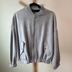 ZARA ザラ　グレー スエード風 ボンバージャケット