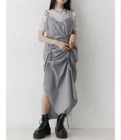 jouetie シャーリングキャミワンピース　グレー