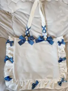 ザッカマートA3フリルデザイン痛バッグトートバッグ(White Limited)