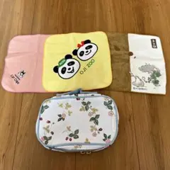 花柄ポーチ　ハンカチ3枚　セット