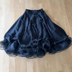 社交ダンス スカート ウエストヨークギャザー アシンメトリー