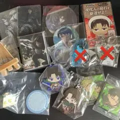 進撃の巨人　リヴァイ　缶バッジ　ぷちばーす　アクリルカード　デコラpicアクリル