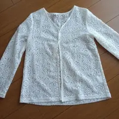 Lutique ホワイト レース 長袖 カーディガン Mサイズのサムネイル