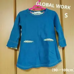 GLOBAL WORK ワンピース チュニック 群青色 女の子 90cm