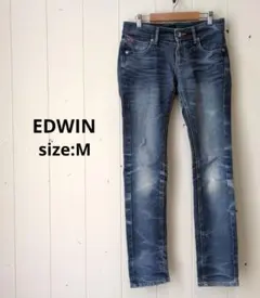 エドウィン EDWIN ストレッチ ストレートデニムパンツ M レディース