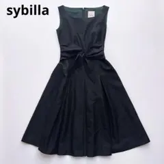 美品✨シビラ【赤タグ/シャンタン風◇ドレス ワンピース 】M パール 