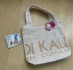 KALDI ベージュ ストライプ トートバッグ