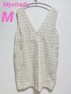 Mystrada マイストラーダ　ツイードミニジャンスカ　スパンコール　白　M