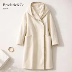 美品 ブロドリーアンドコー Broderie&Co フードコート ベージュ 36