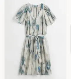H&M V-neck Chiffon Dress マルチカラー グレージュ