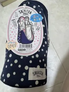 SMASTA Lilou スマスタ 立つポーチ 水玉 ネイビー　スマホも立てれるのサムネイル