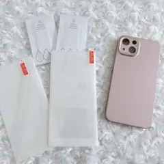 CASEKOO iPhone 13 用 ケース ガラスフィルム2枚付属 ピンク