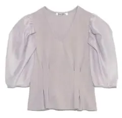 【新品】SNIDEL シフォン スリーブ カット トップス グレーベージュ