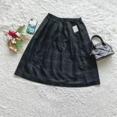 アースミュージック フレアスカート ミディ丈 チェック柄 L 着回し カジュアル