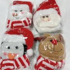 クリスマス　飾り　カーテンバックル　4種　サンタ　雪だるま　トナカイ　ペンギン