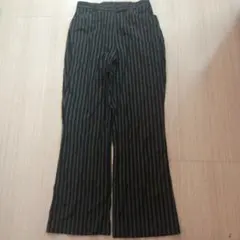 ストライプ柄 ブラックカジュアルパンツ