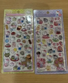 ボンボンドロップシール　和柄　ハローキティ　和スイーツ　縁起物