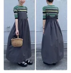 UNITED ARROWS Pタフタキャミソールワンピース　ブラック　36