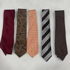 f【まとめ売り】 ネクタイ5本セット メンズ