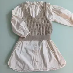 アプレレクール　 120センチ　ビスチェつきシャツワンピース