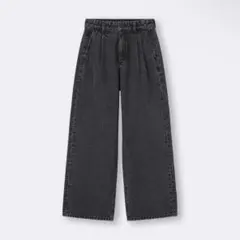 デニムタックトラウザー Sサイズ　股下68cm ダークグレー