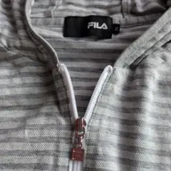 FILA レディース パーカー ボーダー グレー M