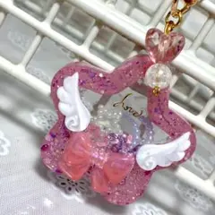 いちごみるくスターのキーホルダー ハンドメイド レジン 天使界隈 No.7