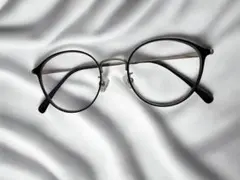 JINS メガネ ブルーライトカット 度入り 丸メガネ ゴールド ブラック