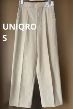 UNIQLO タックワイドパンツ S ベージュ