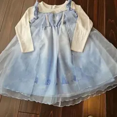 バースデイなりきりアナ雪♡ ワンピース 長袖 100cm♡ほぼ未使用品