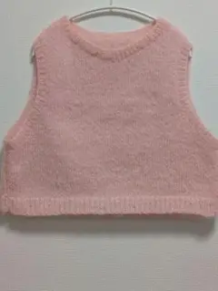 新品!!　イタリア製モヘア糸　手編みベスト